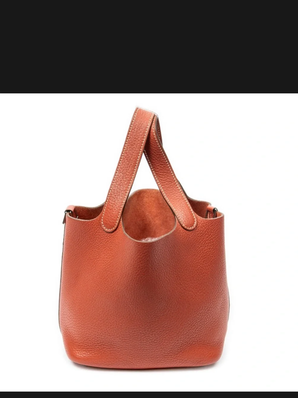 Hermes Picotin Leather Bucket Bag - Red Pivoine